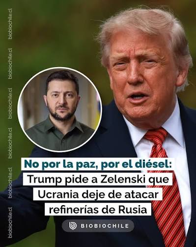 Trump pide a Zelenski que Ucrania deje de atacar refinerías de Rusia
